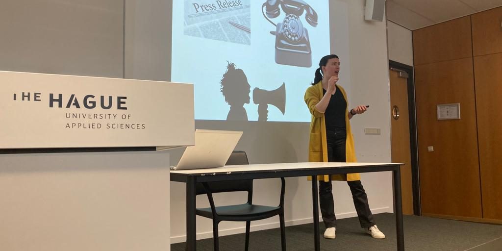 PR Expert Presentation on free publicity at The Hague University of Applied Sciences