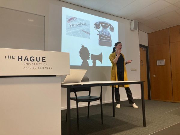 PR Expert Presentation on free publicity at The Hague University of Applied Sciences
